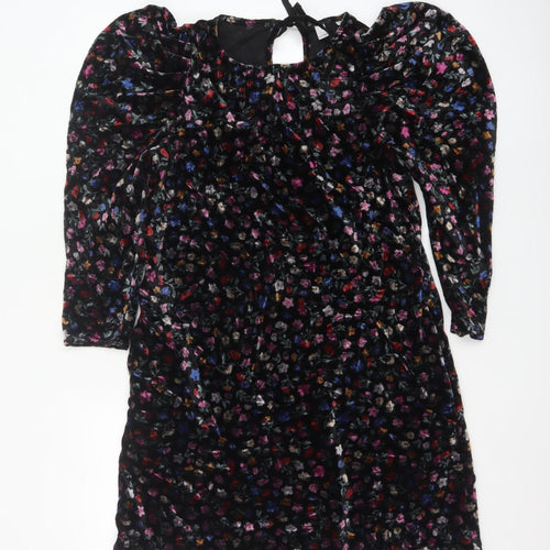 AND/OR Women’s Multicoloured Floral Velvet Shift Dress Size 6