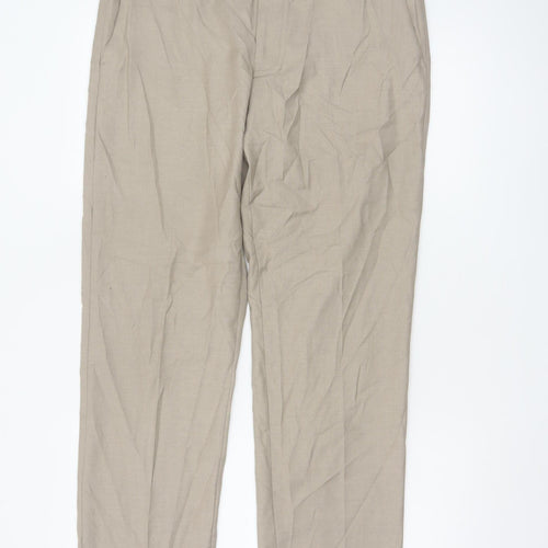 Marks and Spencer Men Beige Regular Fit Chino Trousers 34