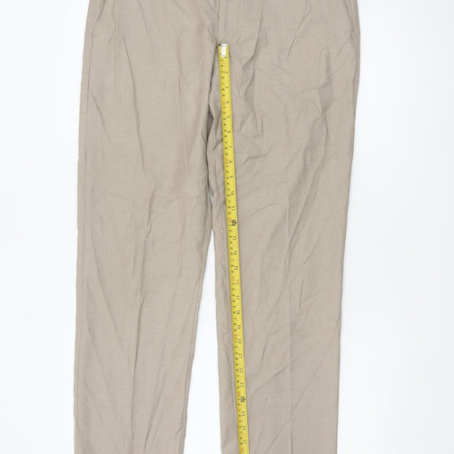 Marks and Spencer Men Beige Regular Fit Chino Trousers 34