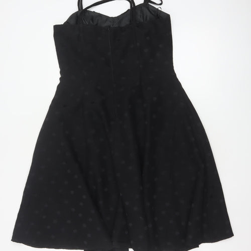 Gina Bacconi Women’s Black Size 14 Beaded Fit & Flare Cocktail Dress