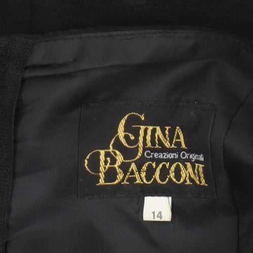 Gina Bacconi Women’s Black Size 14 Beaded Fit & Flare Cocktail Dress