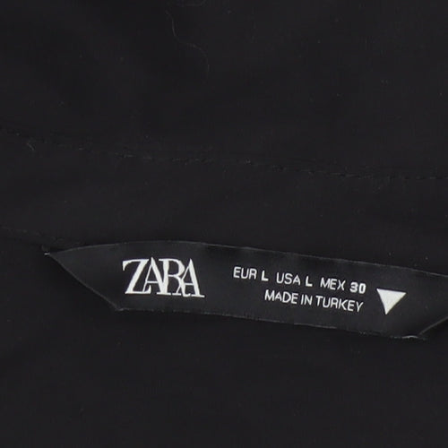 Zara Women's Black Size 14 Wrap Shirt Dress Long Sleeve