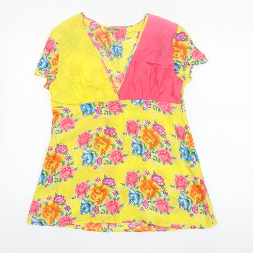 Ringspun Womens Multicoloured Silk Floral Tunic Blouse Size 6
