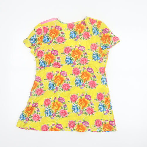 Ringspun Womens Multicoloured Silk Floral Tunic Blouse Size 6