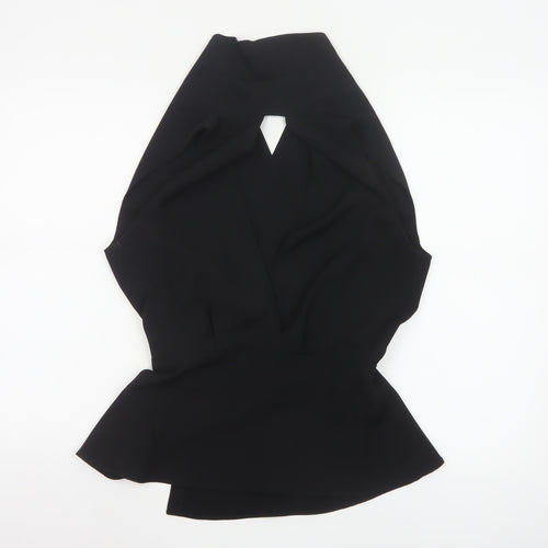 Coast Women's Black Wrap Sleeveless Blouse UK 10