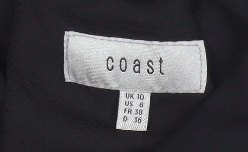 Coast Women's Black Wrap Sleeveless Blouse UK 10