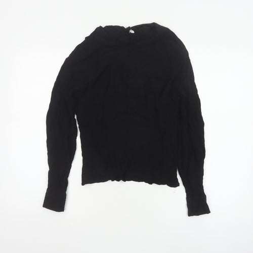 & Other Stories Women Black High Neck Long Sleeve Blouse Size 8