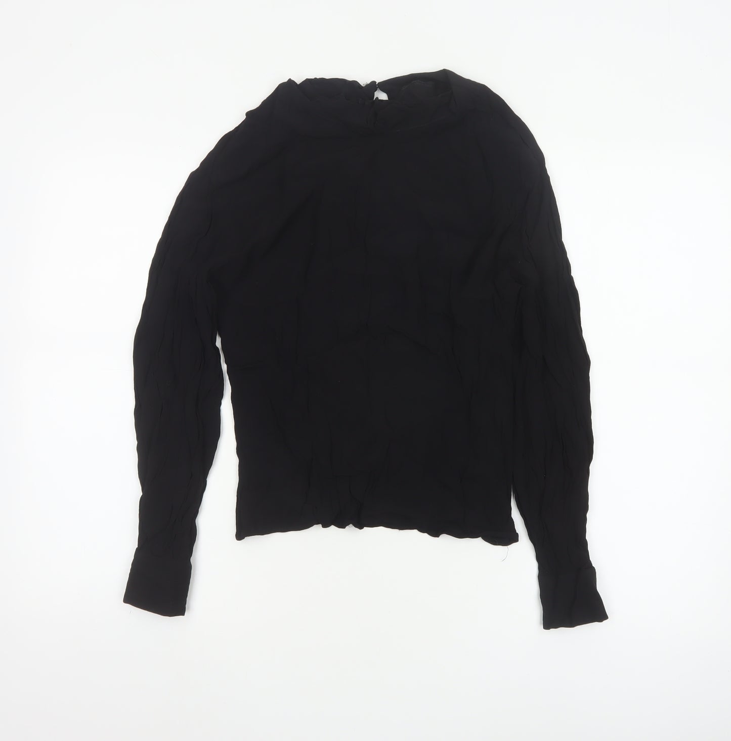 & Other Stories Women Black High Neck Long Sleeve Blouse Size 8