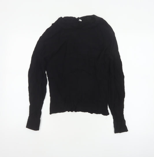 & Other Stories Women Black High Neck Long Sleeve Blouse Size 8