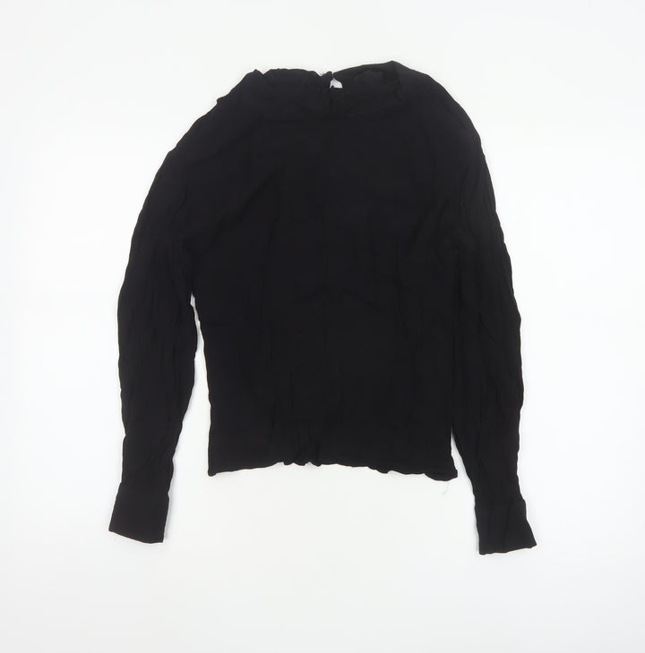 & Other Stories Women Black High Neck Long Sleeve Blouse Size 8