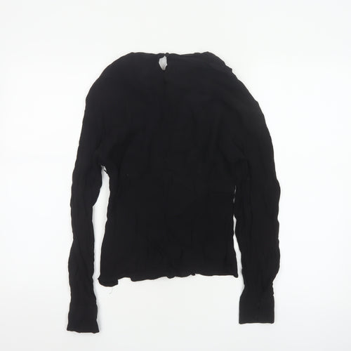 & Other Stories Women Black High Neck Long Sleeve Blouse Size 8