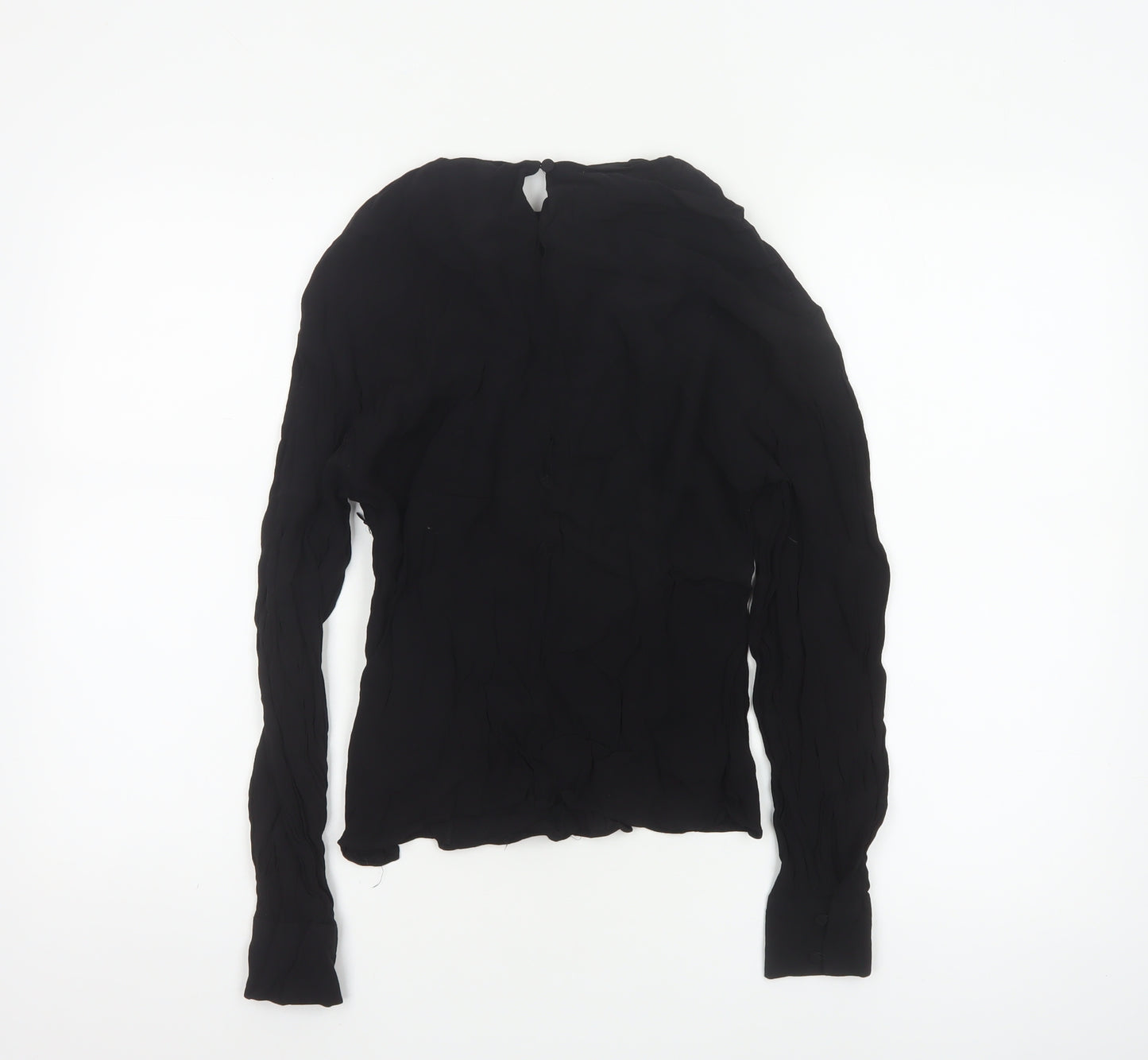& Other Stories Women Black High Neck Long Sleeve Blouse Size 8