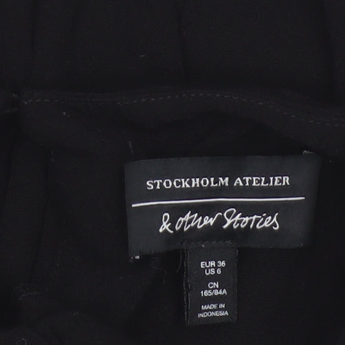 & Other Stories Women Black High Neck Long Sleeve Blouse Size 8