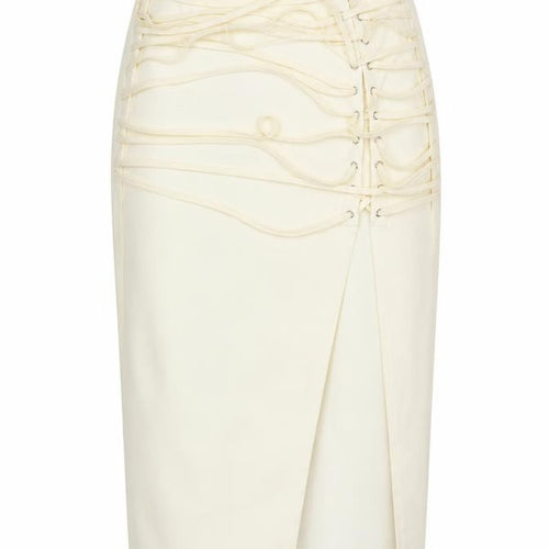 PrettyLittleThing Womens Ivory Midi Pencil Skirt Size 8