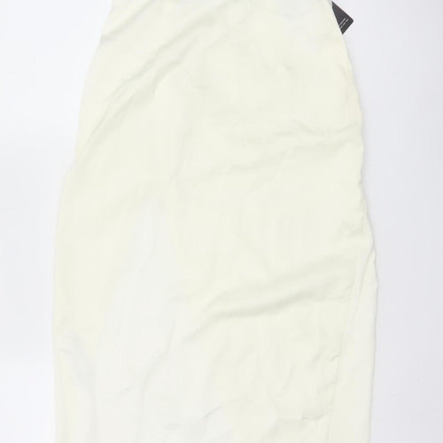 PrettyLittleThing Womens Ivory Midi Pencil Skirt Size 8