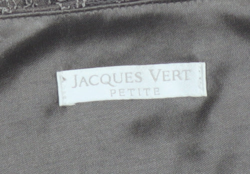 Jacques Vert Petite Women’s Brown Sequin Lace Short Sleeve Top UK 14