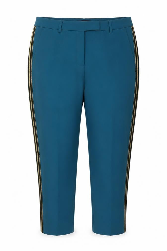 Front view of Marks & Spencer Women’s Teal Trousers, size UK 18, Regular Polyester Blend