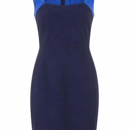 Banana Republic Women Blue Colourblock Sheath Dress Size 10 Petite