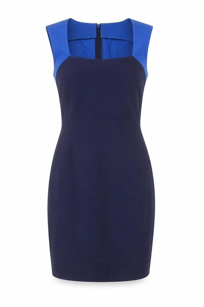 Banana Republic Women Blue Colourblock Sheath Dress Size 10 Petite