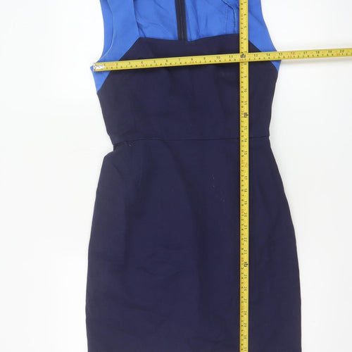Banana Republic Women Blue Colourblock Sheath Dress Size 10 Petite