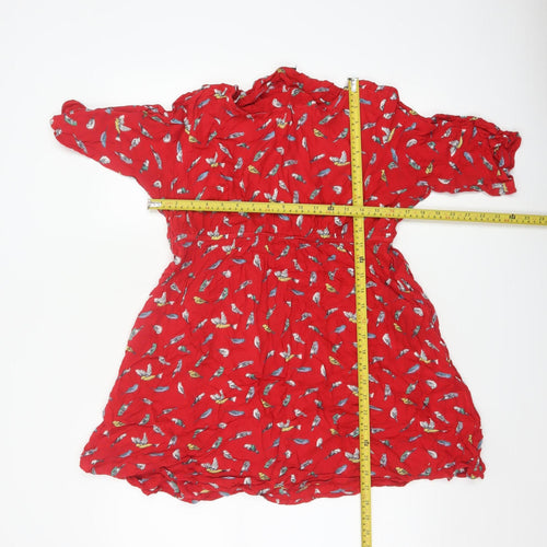 Joe Browns Women's Red Bird Print Fit & Flare Dress Size 14