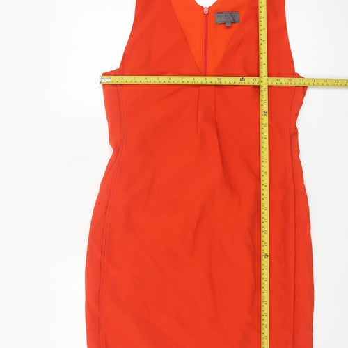 Next Women Orange Sleeveless Sheath Dress UK 10 Elegant Summer