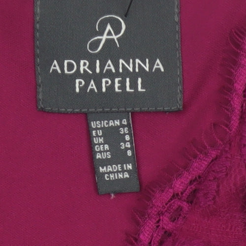 Adrianna Papell Women Purple Lace A-Line Dress Size 8