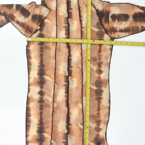 ASOS DESIGN Women's Brown Tie Dye Mesh Bodycon Mini Dress Size 8