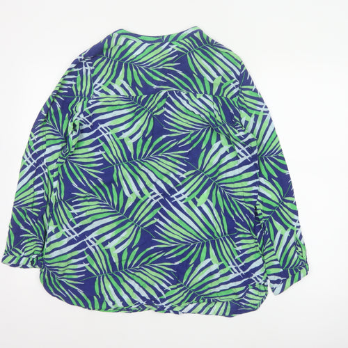 Old Navy Women's Green Blue Tropical Tunic Shirt M Viscose