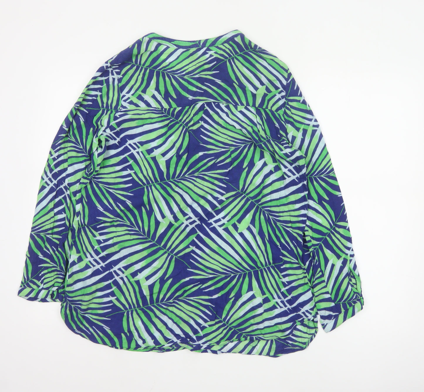Old Navy Women's Green Blue Tropical Tunic Shirt M Viscose