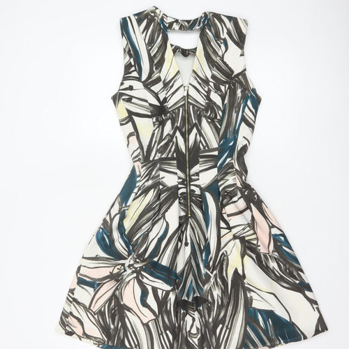 H&M Women’s Multicoloured Sleeveless Fit & Flare Dress Size 8