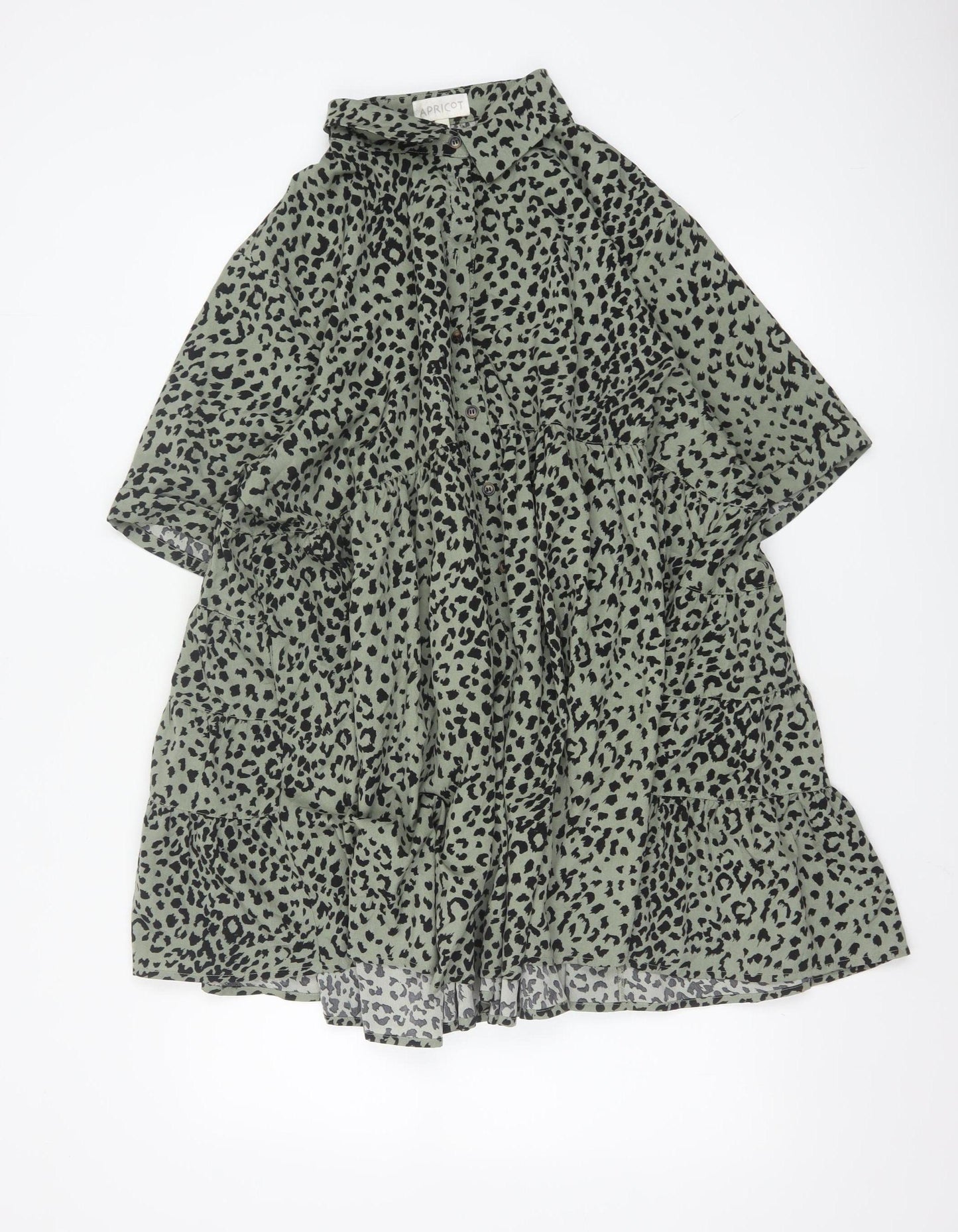 Apricot Women Green Animal Print M Shirt Dress