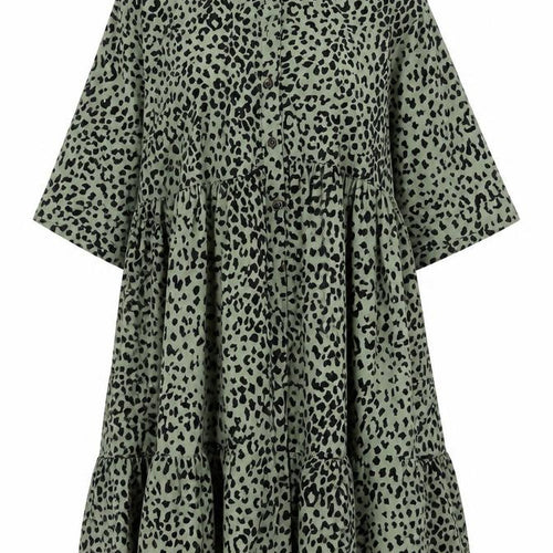 Apricot Women Green Animal Print M Shirt Dress