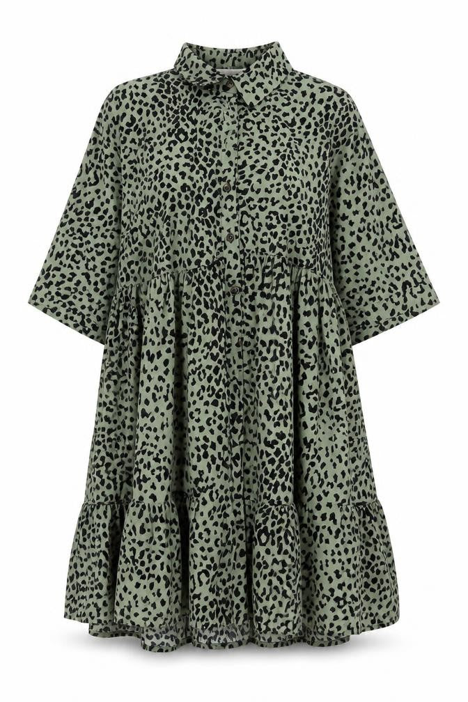 Apricot Women Green Animal Print M Shirt Dress
