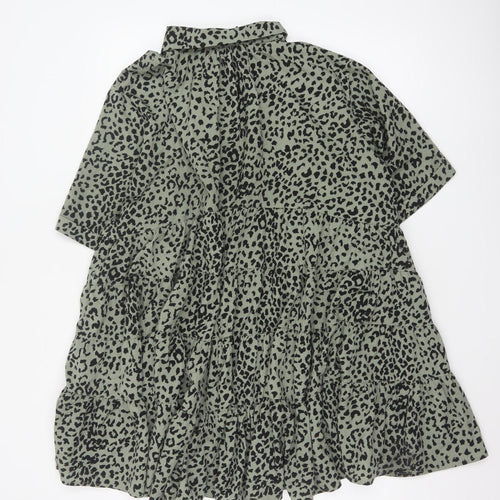 Apricot Women Green Animal Print M Shirt Dress