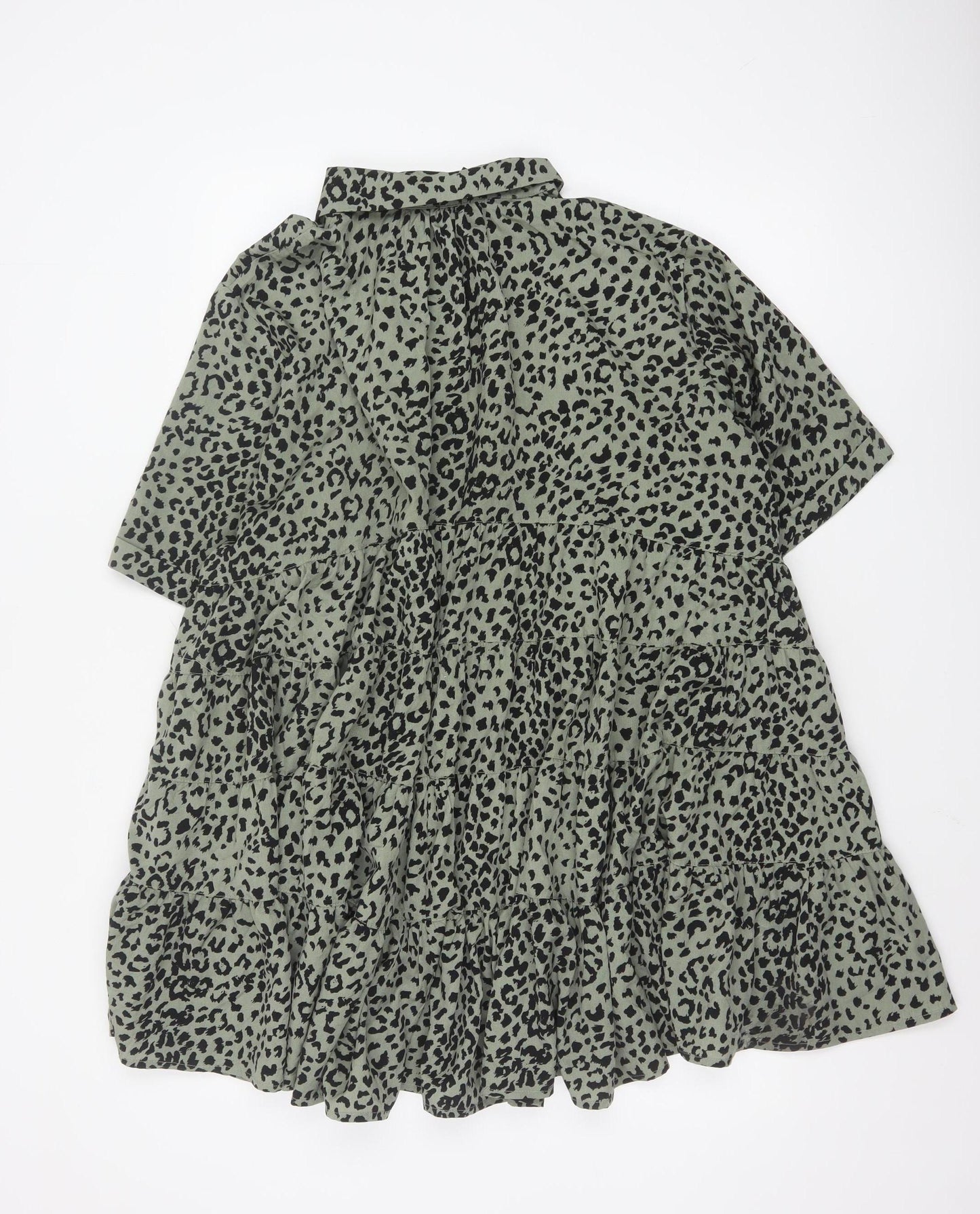 Apricot Women Green Animal Print M Shirt Dress