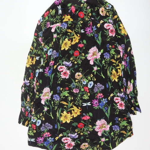 H&M Women Multicoloured Floral Viscose Shift Dress Size 8