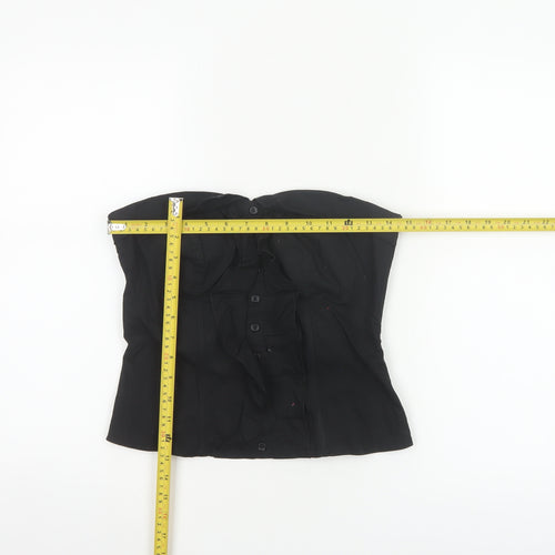 Jane Norman Women Black Strapless Ruffle Blouse Size 14