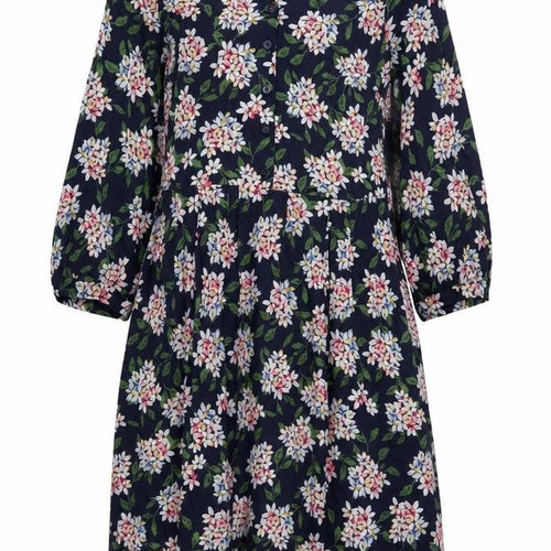 Joules Women’s Blue Floral Fit & Flare Dress Size 8 3/4 Sleeve