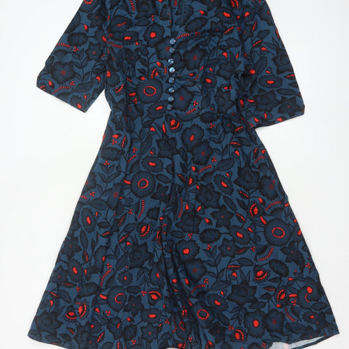 Joe Browns Women's Blue Floral A-Line Knee Length Dress Size 18
