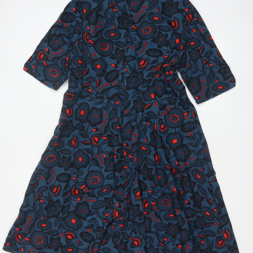Joe Browns Women's Blue Floral A-Line Knee Length Dress Size 18