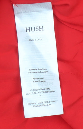 Hush Women Red Sweatshirt Pleated Knee Length Dress Size S