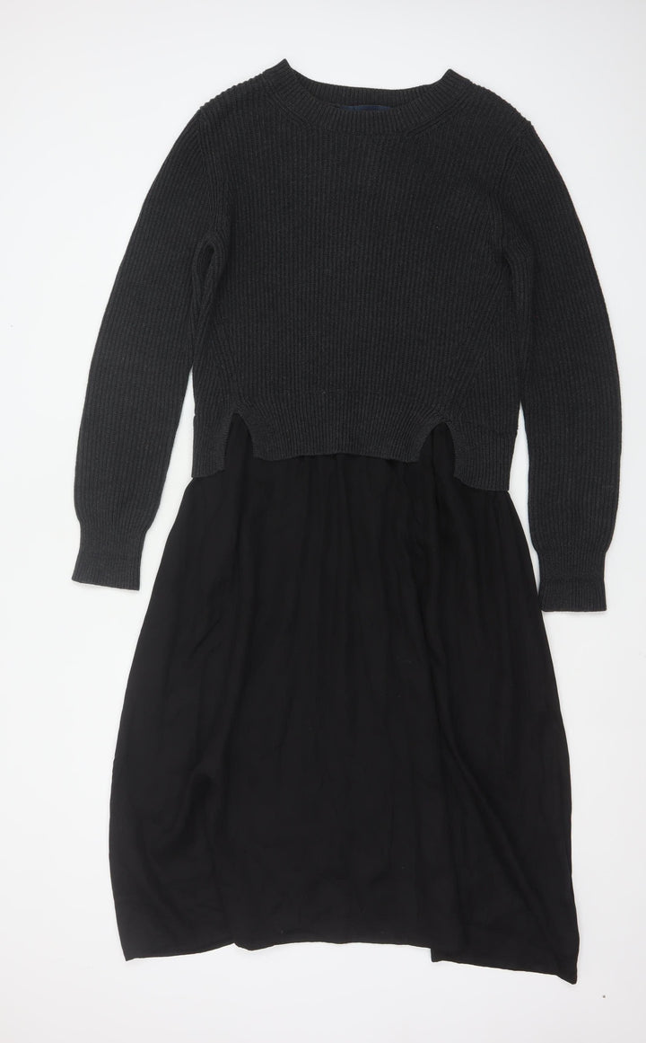 French Connection Women's Black Long Sleeve Jumper Dress Size S