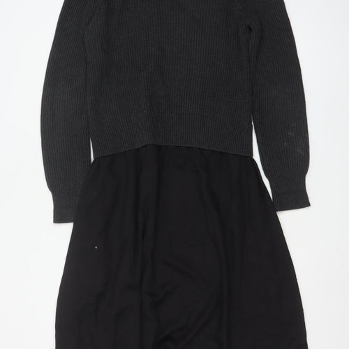 French Connection Women's Black Long Sleeve Jumper Dress Size S