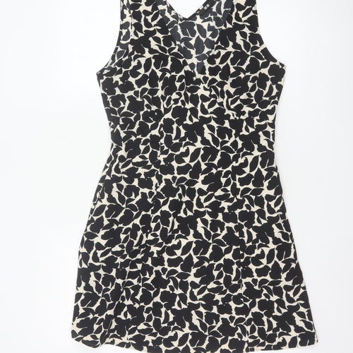 Uniqlo Women Black A-Line Sleeveless V-Neck Short Dress Size S
