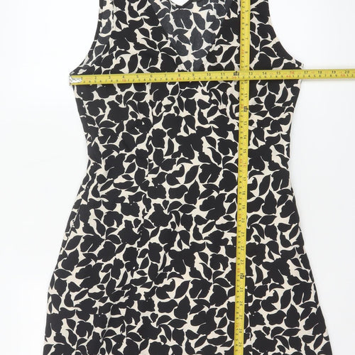 Uniqlo Women Black A-Line Sleeveless V-Neck Short Dress Size S