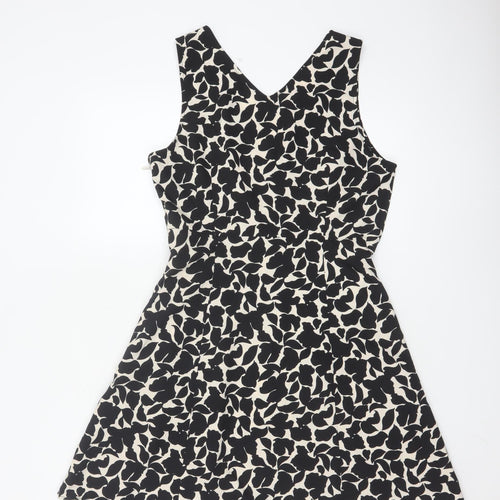 Uniqlo Women Black A-Line Sleeveless V-Neck Short Dress Size S