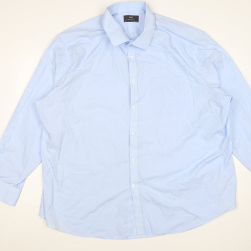 Marks and Spencer Men Blue Regular Fit Long Sleeve Dress Shirt 20in Collar