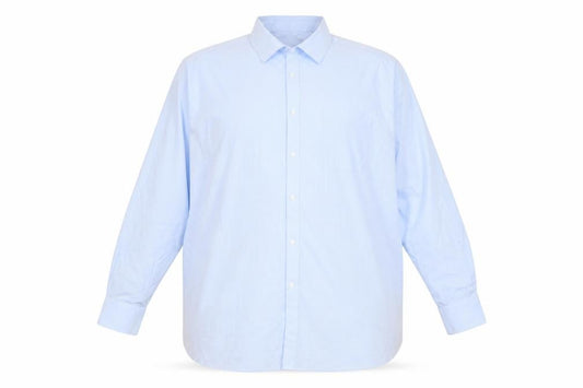 Front view of Marks & Spencer Men Blue Regular Fit Long Sleeve Dress Shirt 20in Collar