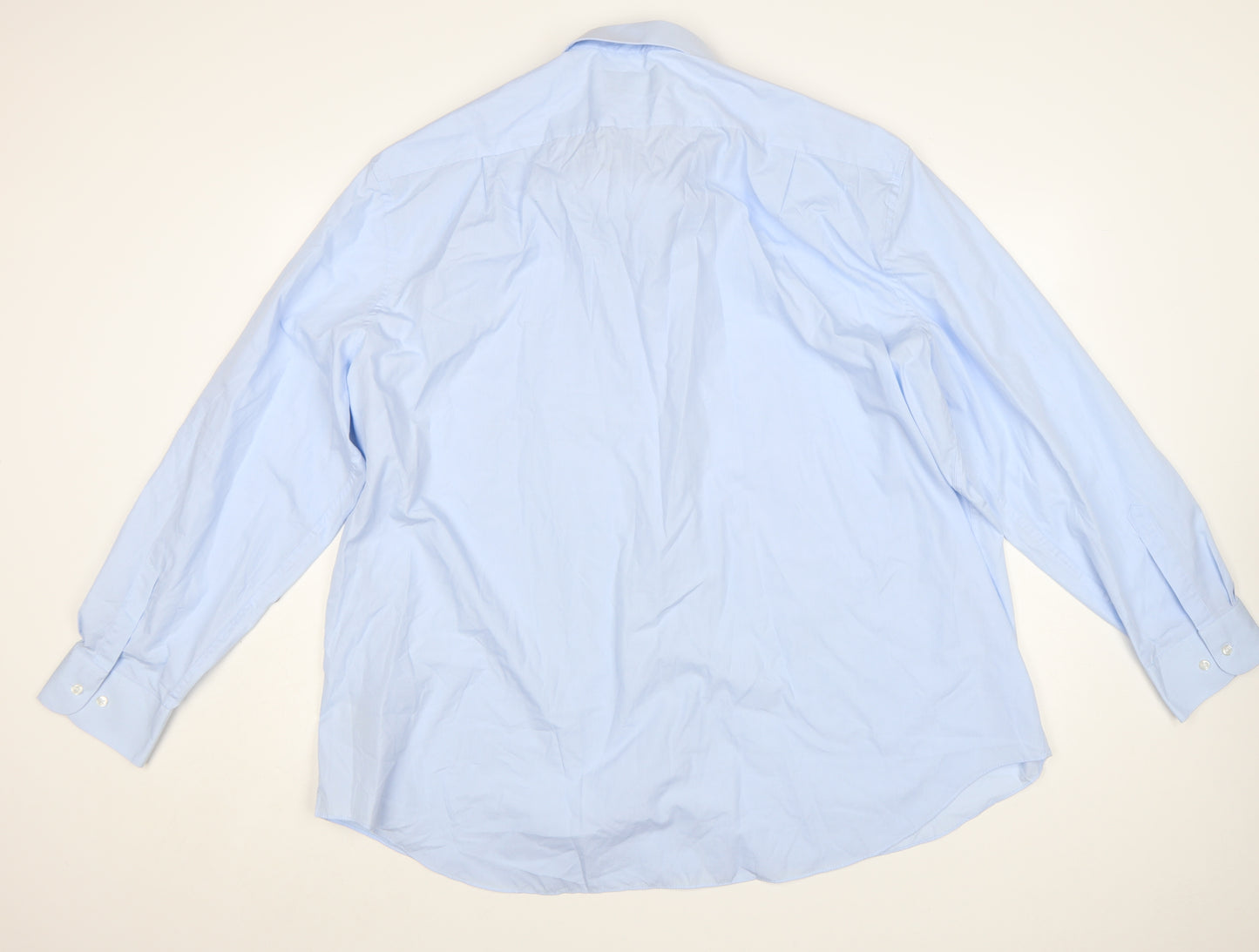 Marks and Spencer Men Blue Regular Fit Long Sleeve Dress Shirt 20in Collar